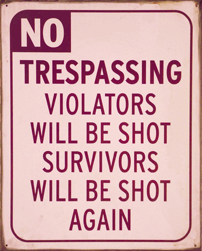Metallikyltti NO TRESPASSING