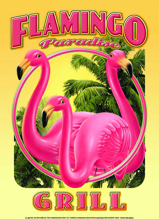 Metallikyltti FLAMINGO GRILL