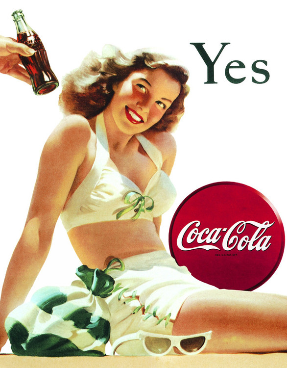 Μεταλλική πινακίδα COKE YES... WHITE SUIT