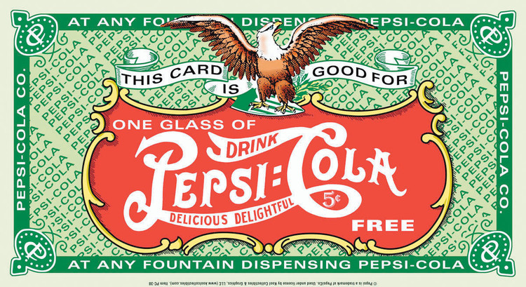 Metallikyltti PEPSI DRINK CARD