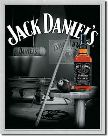 Metal sign JACK DANIEL'S  POOL HALL
