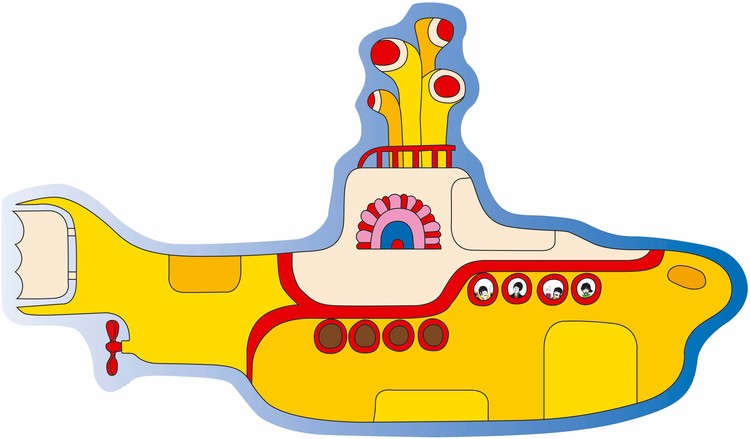 Μεταλλική πινακίδα SHAPED YELLOW SUBMARINE