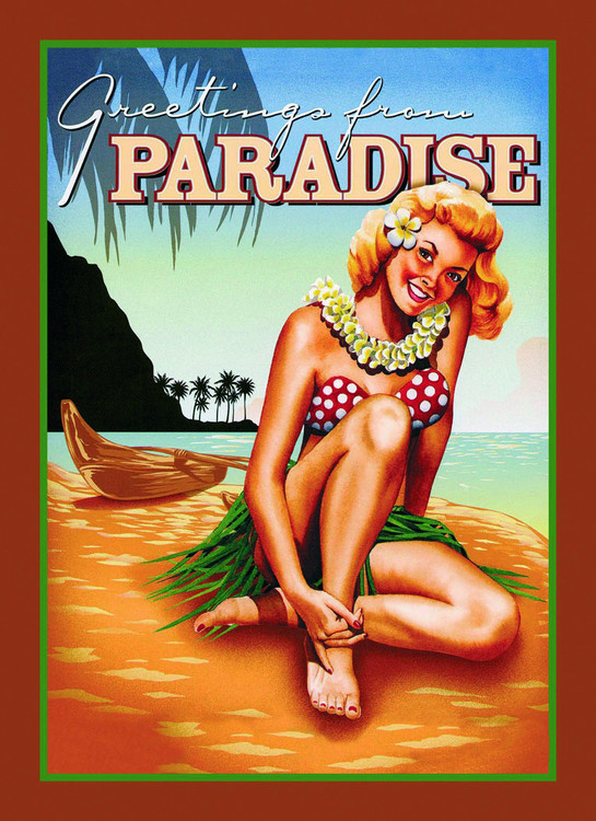 Metallikyltti GREETINGS FROM PARADISE