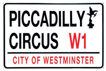 Kovinski znak PICCADILLY CIRCUS