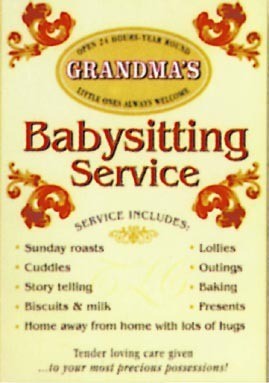 Μεταλλική πινακίδα GRANDMA'S - Babysitting service