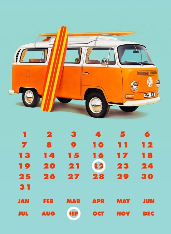 Μεταλλική πινακίδα VW BAY WINDOW KOMBI CALENDAR