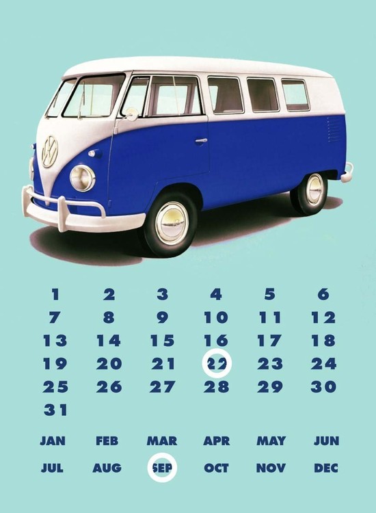 Metallikyltti VW KOMBI CALENDAR