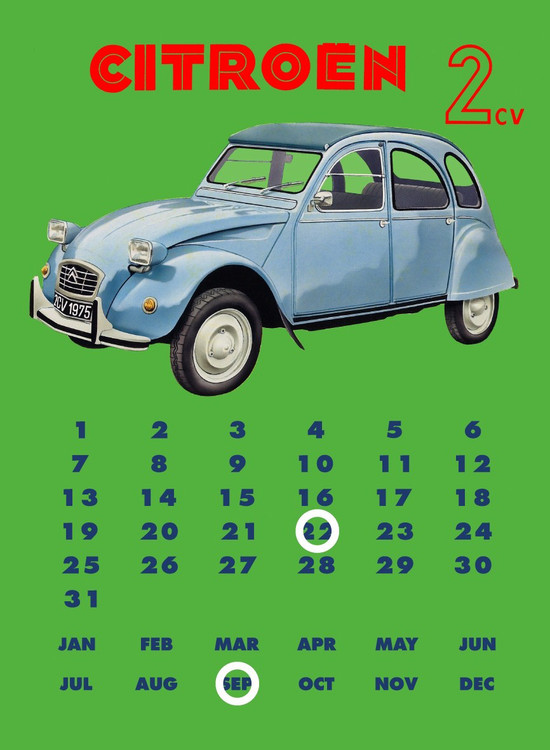 Μεταλλική πινακίδα CITROËN 2CV CALENDAR