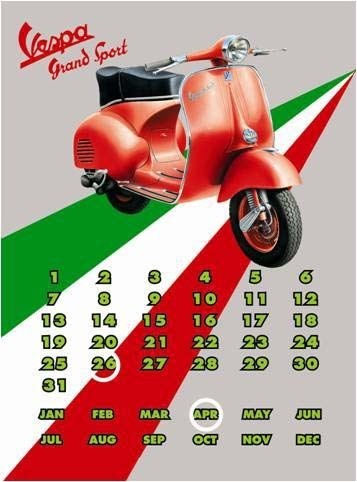 Μεταλλική πινακίδα Vespa GS Calendar
