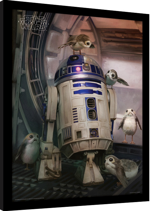 Κορνιζαρισμένη αφίσα Star Wars: Die letzten Jedi - R2-D2 & Porgs