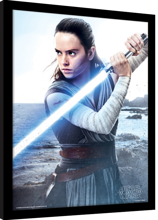 Poster emoldurado Star Wars The Last Jedi - Rey Engage