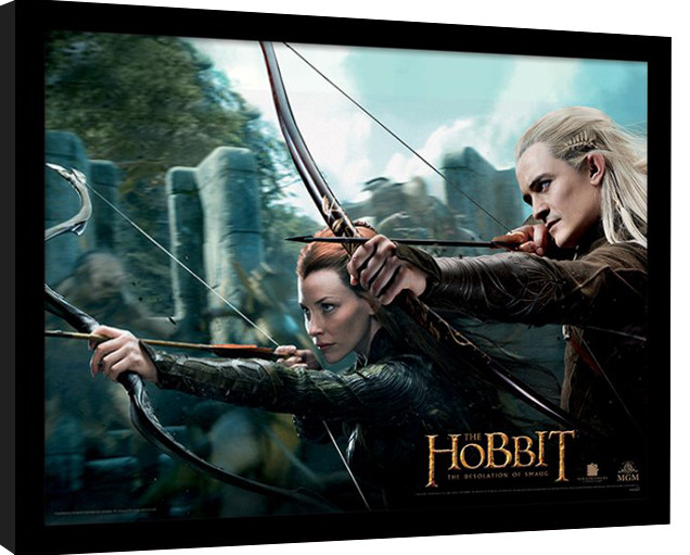Κορνιζαρισμένη αφίσα DER HOBBIT: SMAUGS EINÖDE - tauriel & legolas