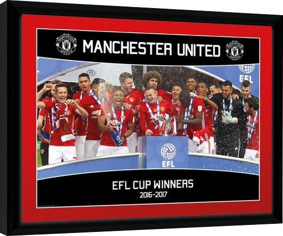 Κορνιζαρισμένη αφίσα Manchester United - EFL Cup Winners 16/17