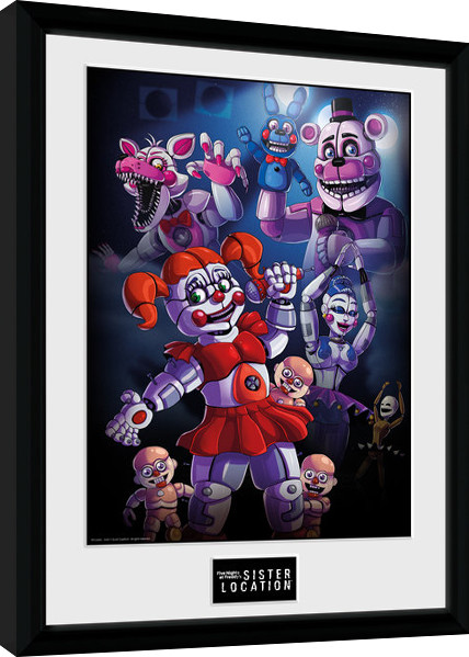 Κορνιζαρισμένη αφίσα Five Nights At Freddy's - Sister Location Group