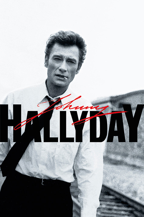 Poster Johnny Hallyday - Black & White