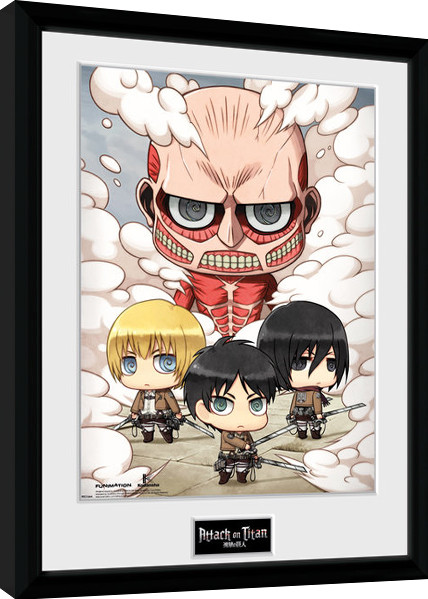 Uokvirjen plakat Attack On Titan - Chibi Group