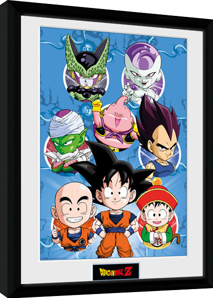Poster emoldurado Dragon Ball Z - Chibi Heroes