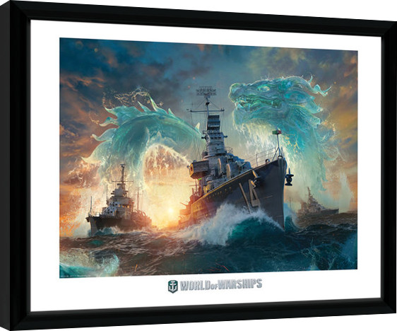 Κορνιζαρισμένη αφίσα World Of Warships - Dragons