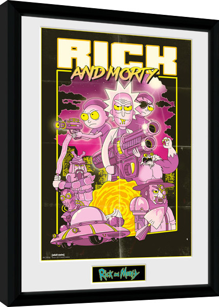 Κορνιζαρισμένη αφίσα Rick and Morty - Action Movie