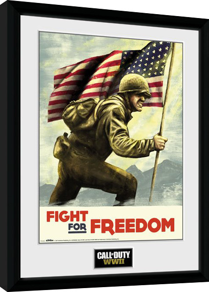 Κορνιζαρισμένη αφίσα Call of Duty WWII - Fight For Freedom