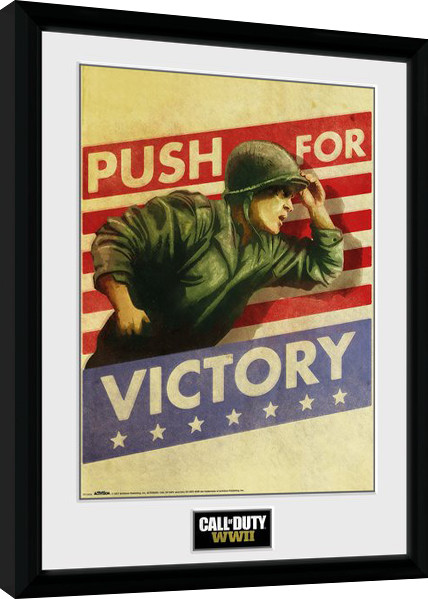 Κορνιζαρισμένη αφίσα Call of Duty WWII - Push For Victory