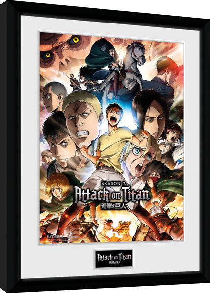 Κορνιζαρισμένη αφίσα Attack on Titan Season 2 - Collage Key Art