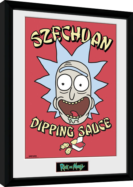 Κορνιζαρισμένη αφίσα Rick and Morty - Szechuan Dipping Sauce