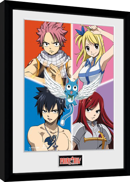 Kehystetty juliste Fairy Tail - Quad