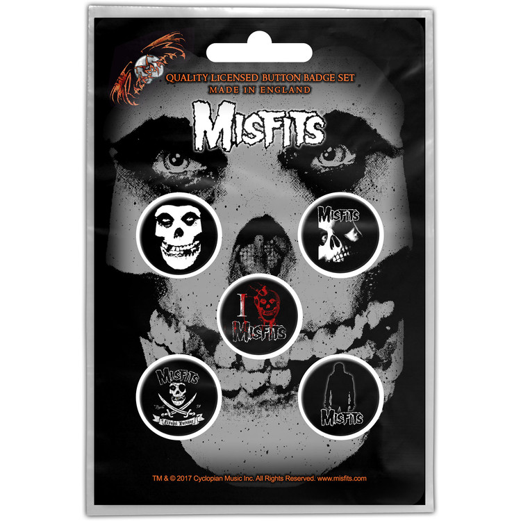 Badge set Misfits – Skull Button