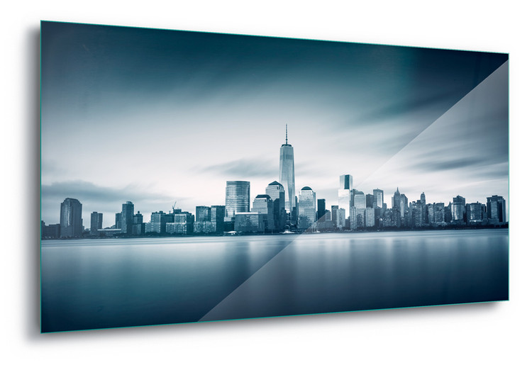 Glass Art Blue Manhattan