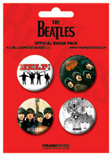 Komplet značk THE BEATLES -red