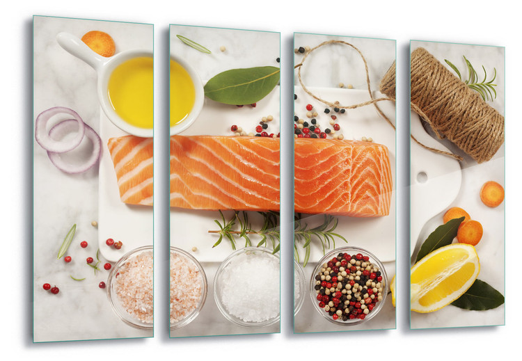 Принт стъкло Salmon Parcel