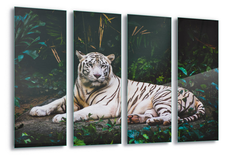 Glass Art White Tiger
