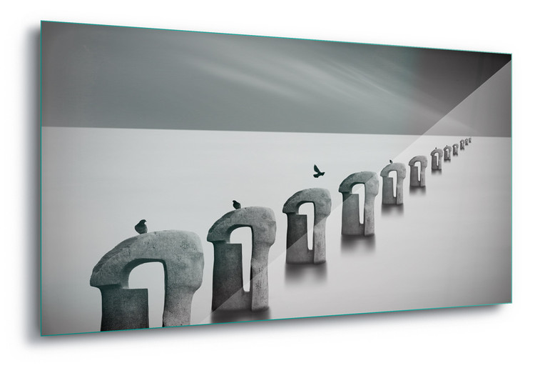 Quadro em vidro Grey Seas