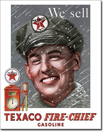 Metallikyltti Texaco - Pump Attendant