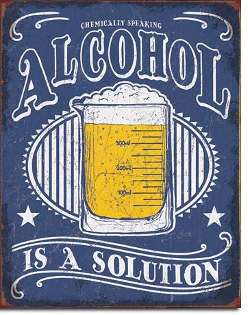 Kovinski znak Alcohol - Solution