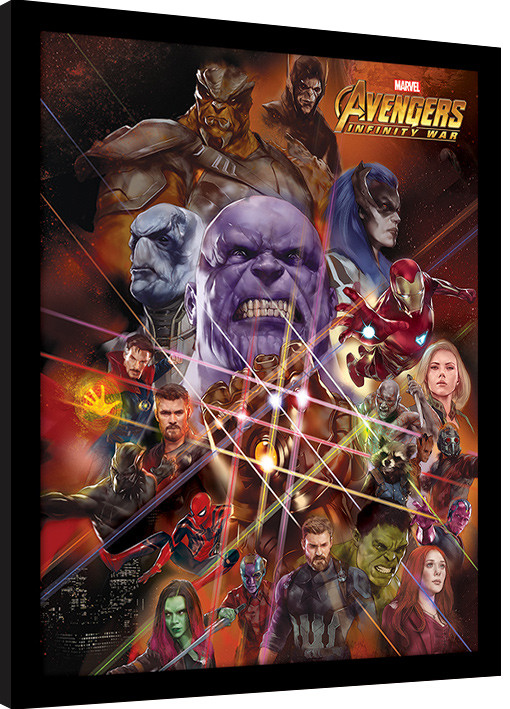 Framed Poster Avengers Infinity War - Gauntlet Character Collage