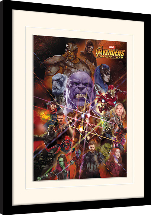 Framed Poster Avengers Infinity War - Gauntlet Character Collage