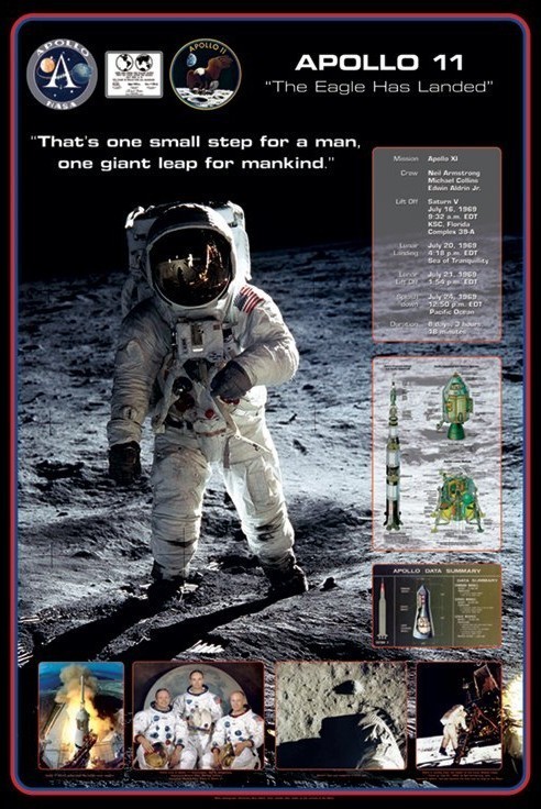 Poster Apollo 11 - 1st man on The moon