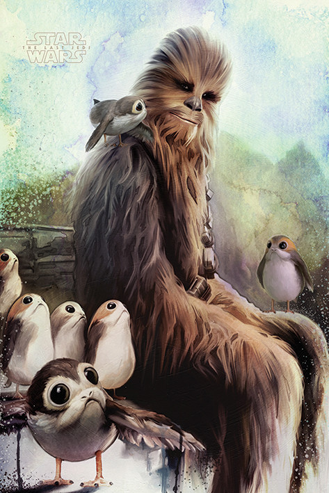 Плакат Star Wars: The Last Jedi - Chewbacca & Porgs