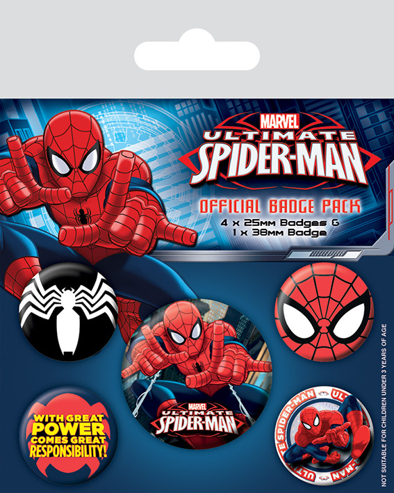 Set bedževa Ultimate Spider-Man