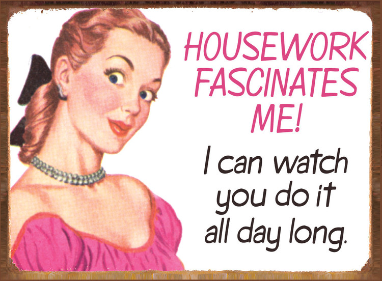 Metallikyltti HOUSEWORK FASCINATES ME