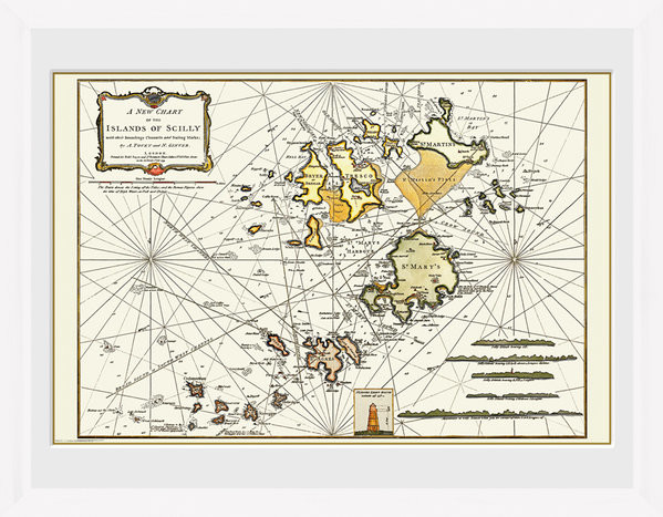 Рамкиран плакат Maps - Isle Of Scilly