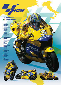 Плакат Moto GP - Biaggi - montage