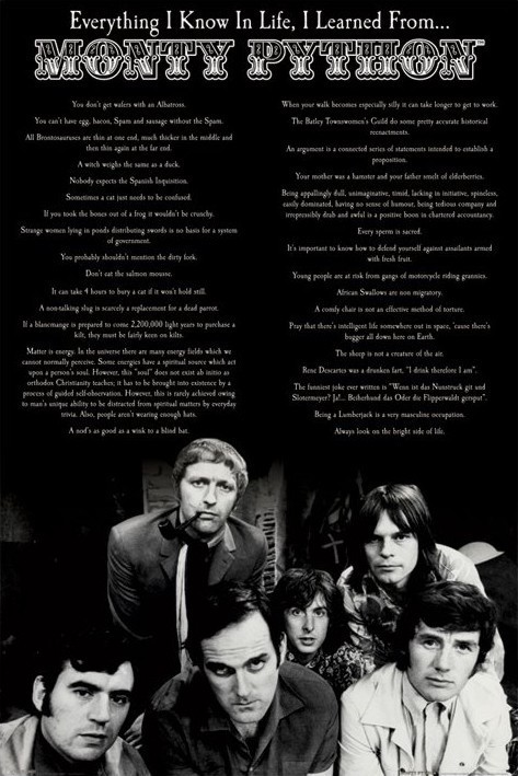 Плакат Monty Python - everything i know in life