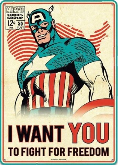 Metallikyltti Marvel - Captain America