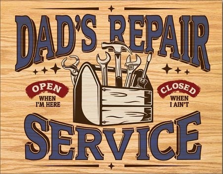 Μεταλλική πινακίδα Dad's Repair Service
