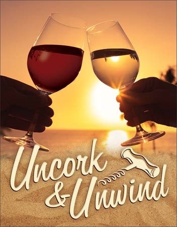 Metallikyltti Uncork & Unwind