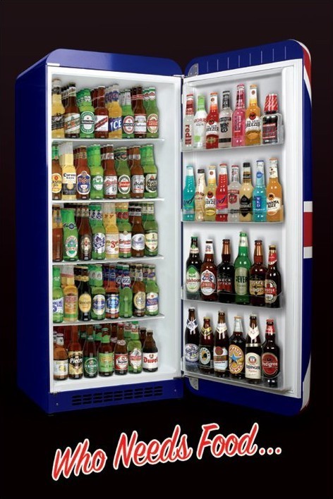 Плакат Who needs food fridge full