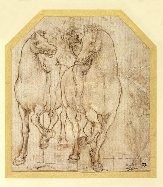 Плакат Study of Horses and Riders, c.1480